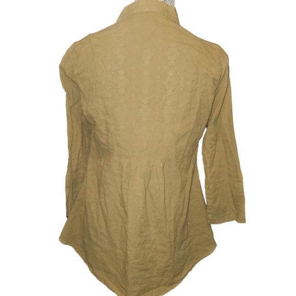 Gershon Bram Cotton Manndarin Collar Summer Top - Picture 3 of 10